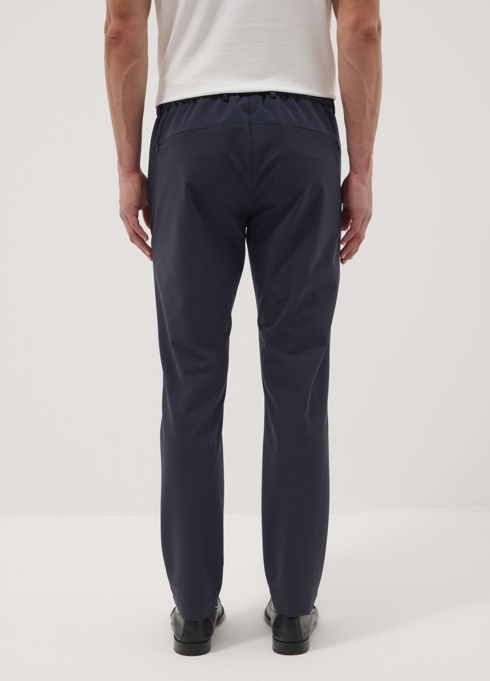 Blue stretch-fabric chino trousers