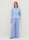 Blue striped pure viscose pajama trousers in regular fit_0