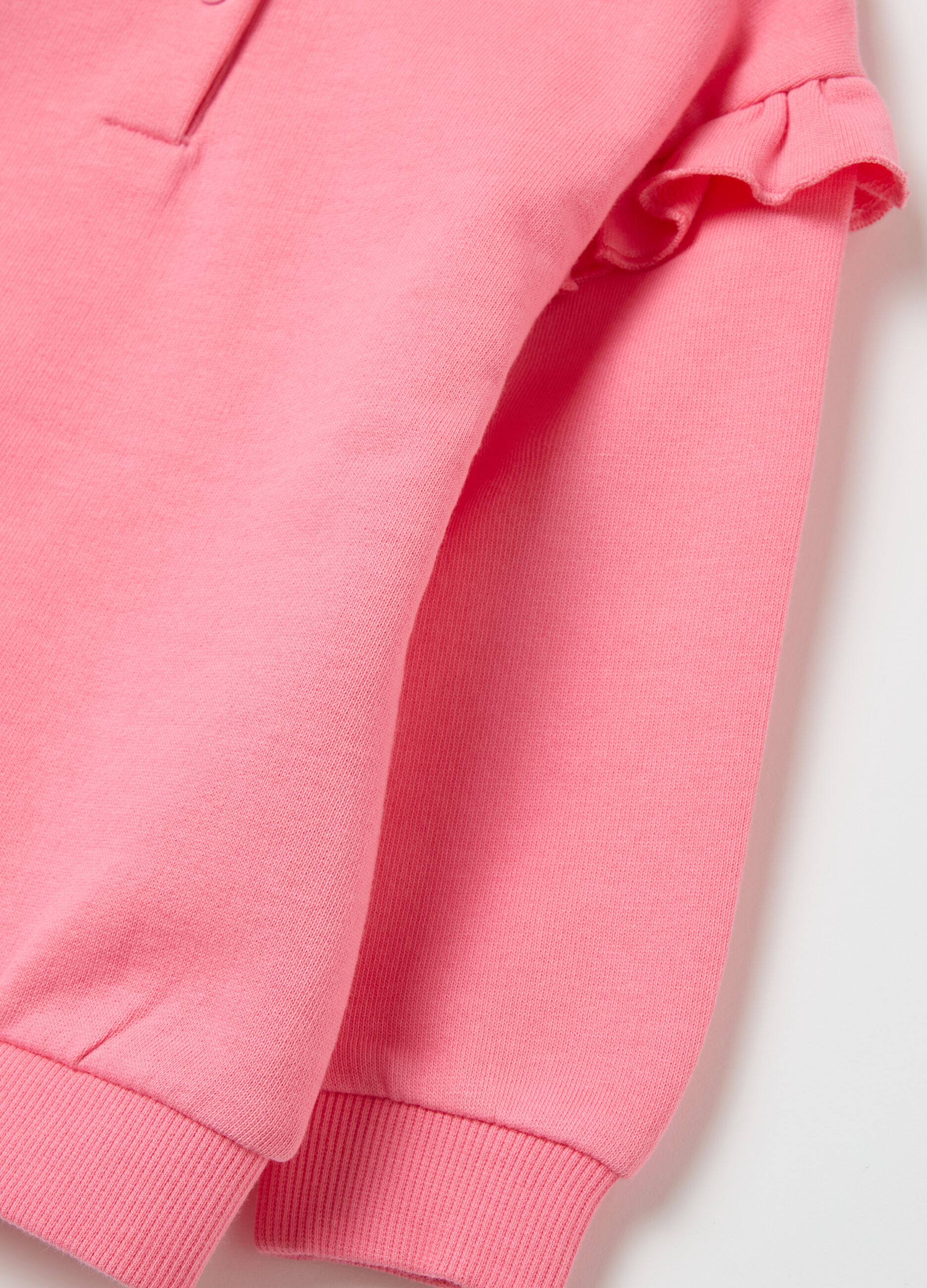 French terry sweatshirt with frills