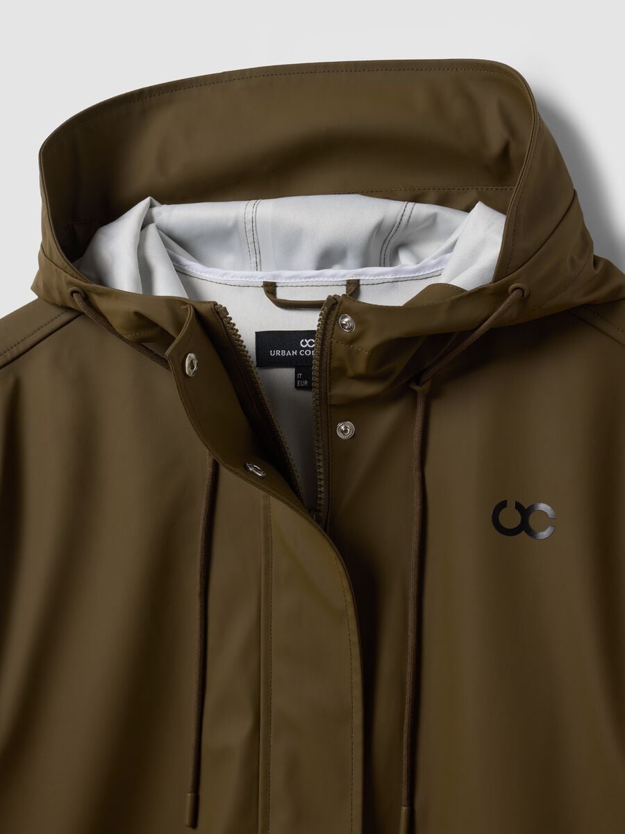 Green rain jacket with zip and hood_5