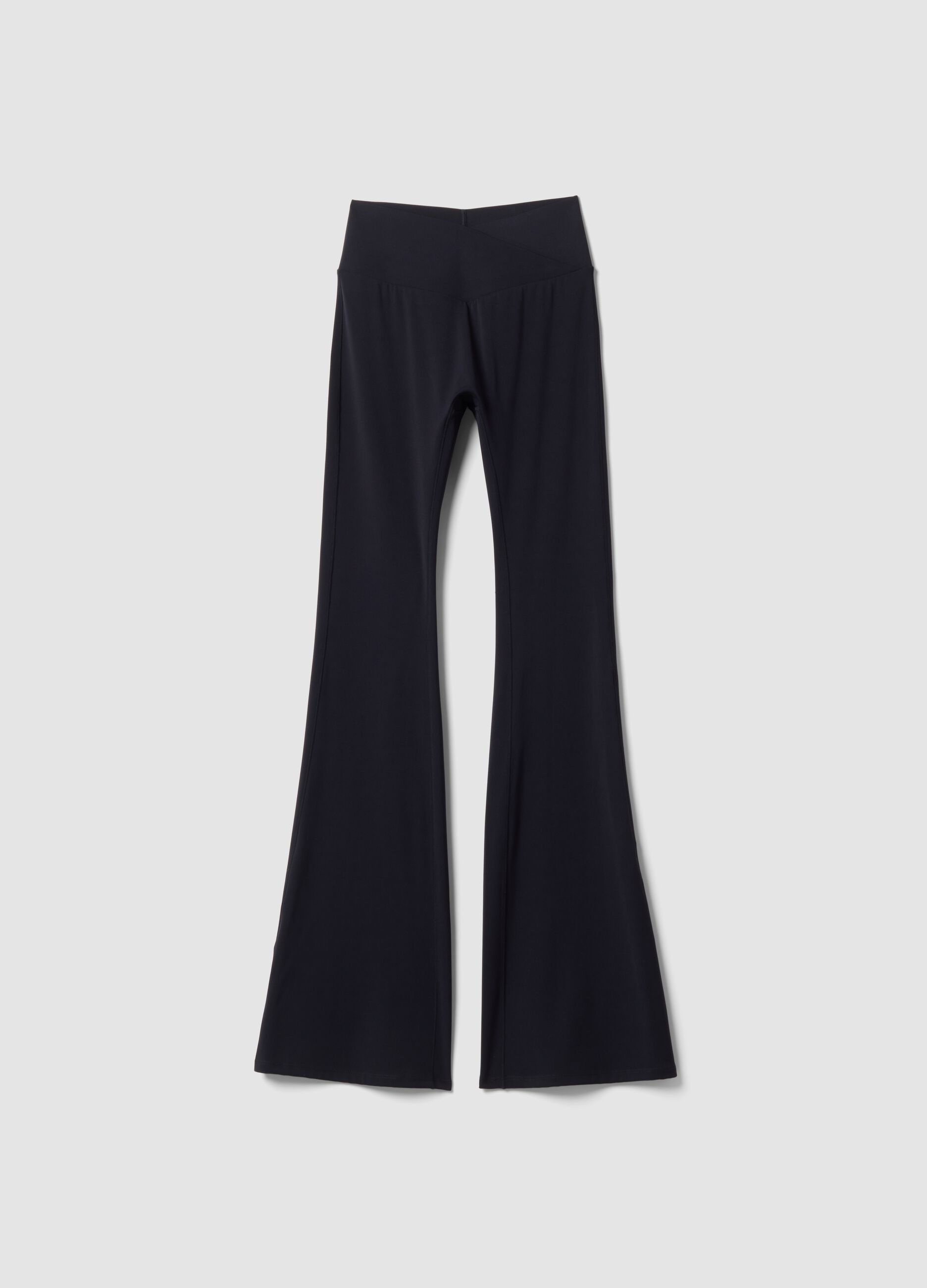 Schwarze Flared-Leggings aus Stretchmaterial &ndash; ALTAVIA STUDIO