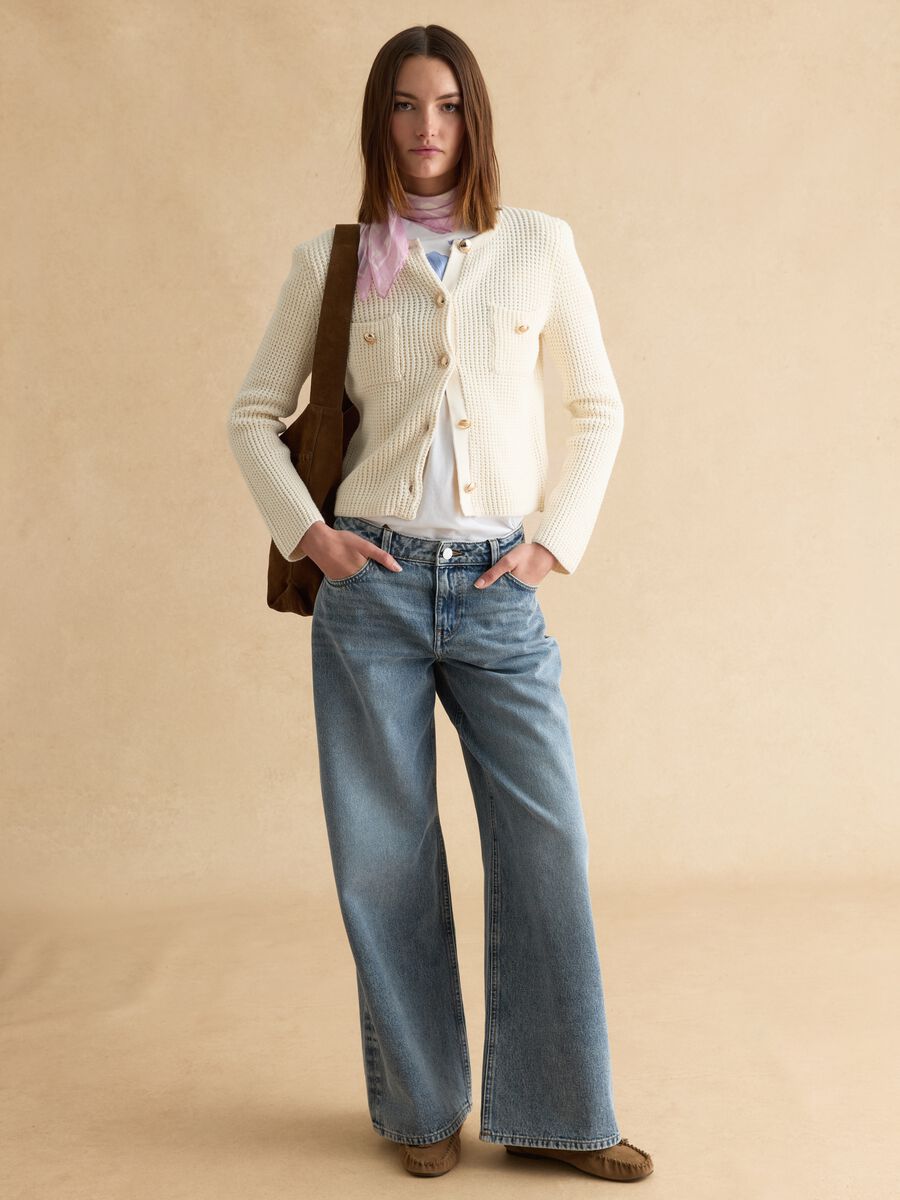 Beige Cardigan in Pure Cotton_2