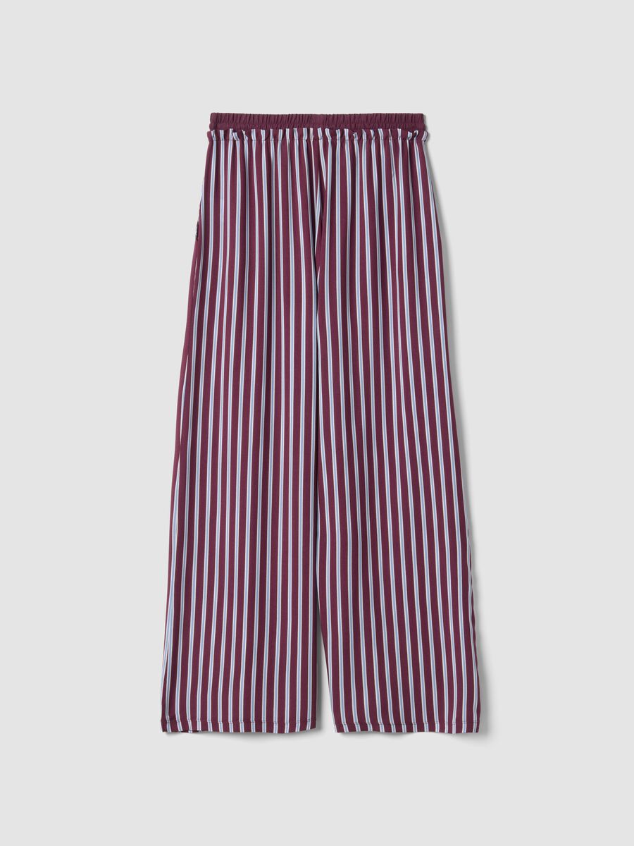 Purple pure viscose striped pyjama trousers_2