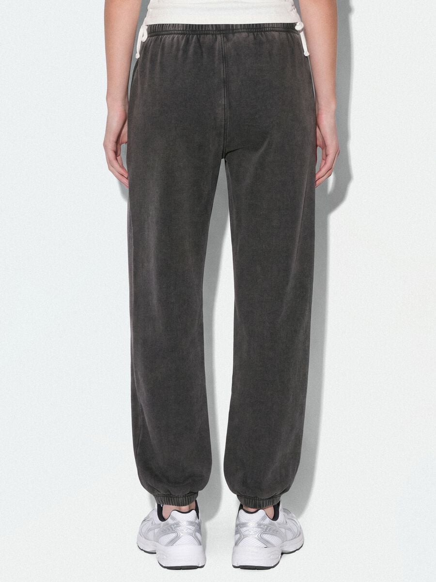Grey cotton-blend jogger trousers with drawstring_3