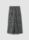 Graue Cargo-Hose aus reiner Baumwolle mit Animal-Print_0