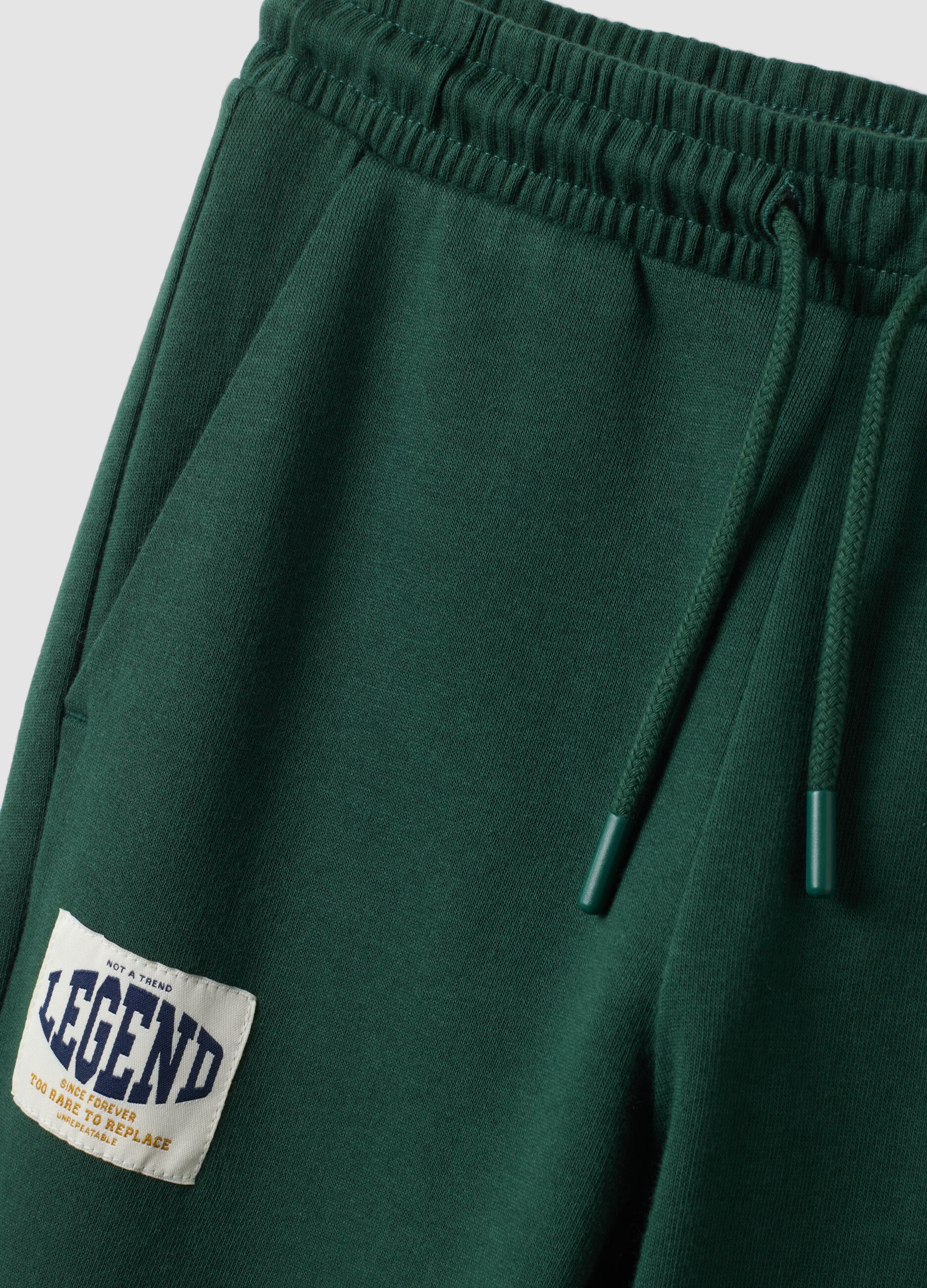 Green pure cotton joggers