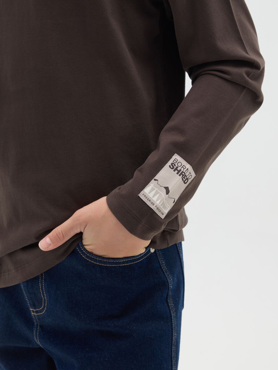 Boys' brown pure cotton over-fit T-shirt_2