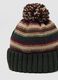 Multicolour beanie with pom pom_2