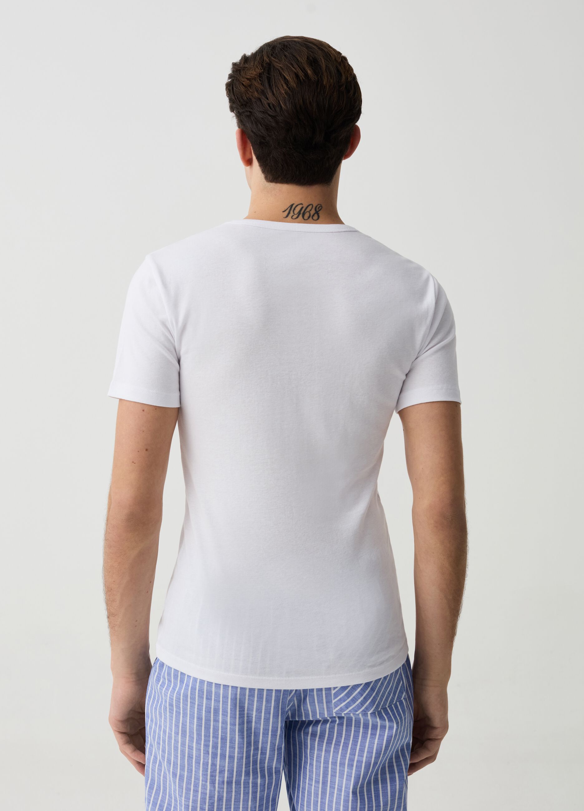 Pack dos camisetas interiores de algodón orgánico cuello de pico