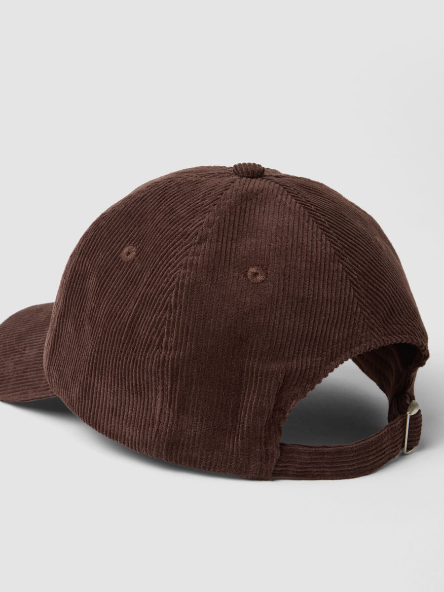 Brown pure cotton ribbed cap_1