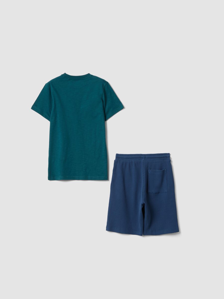 Mehrfarbiges Regular-Fit Set aus T-Shirt und Shorts aus reiner Baumwolle f&uuml;r Jungen_1