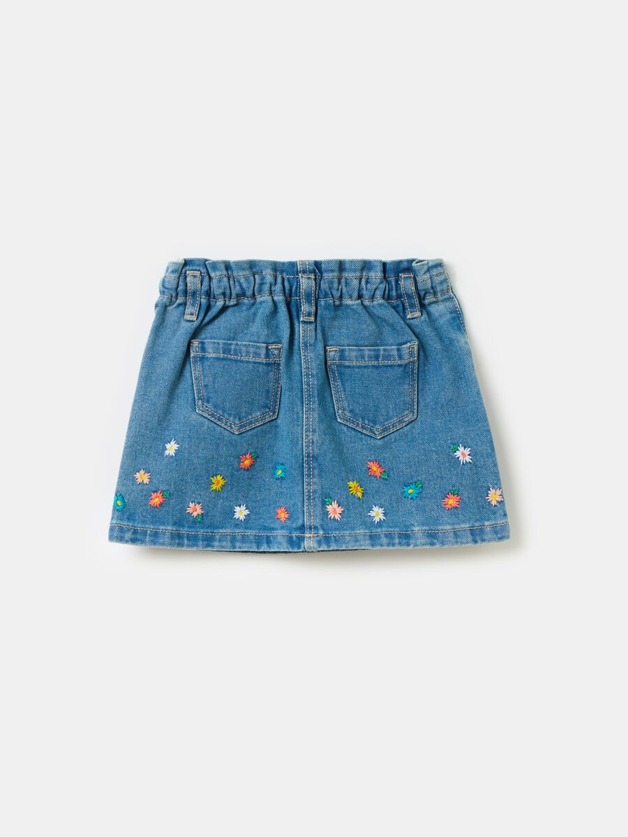 Denim miniskirt with embroidery_1