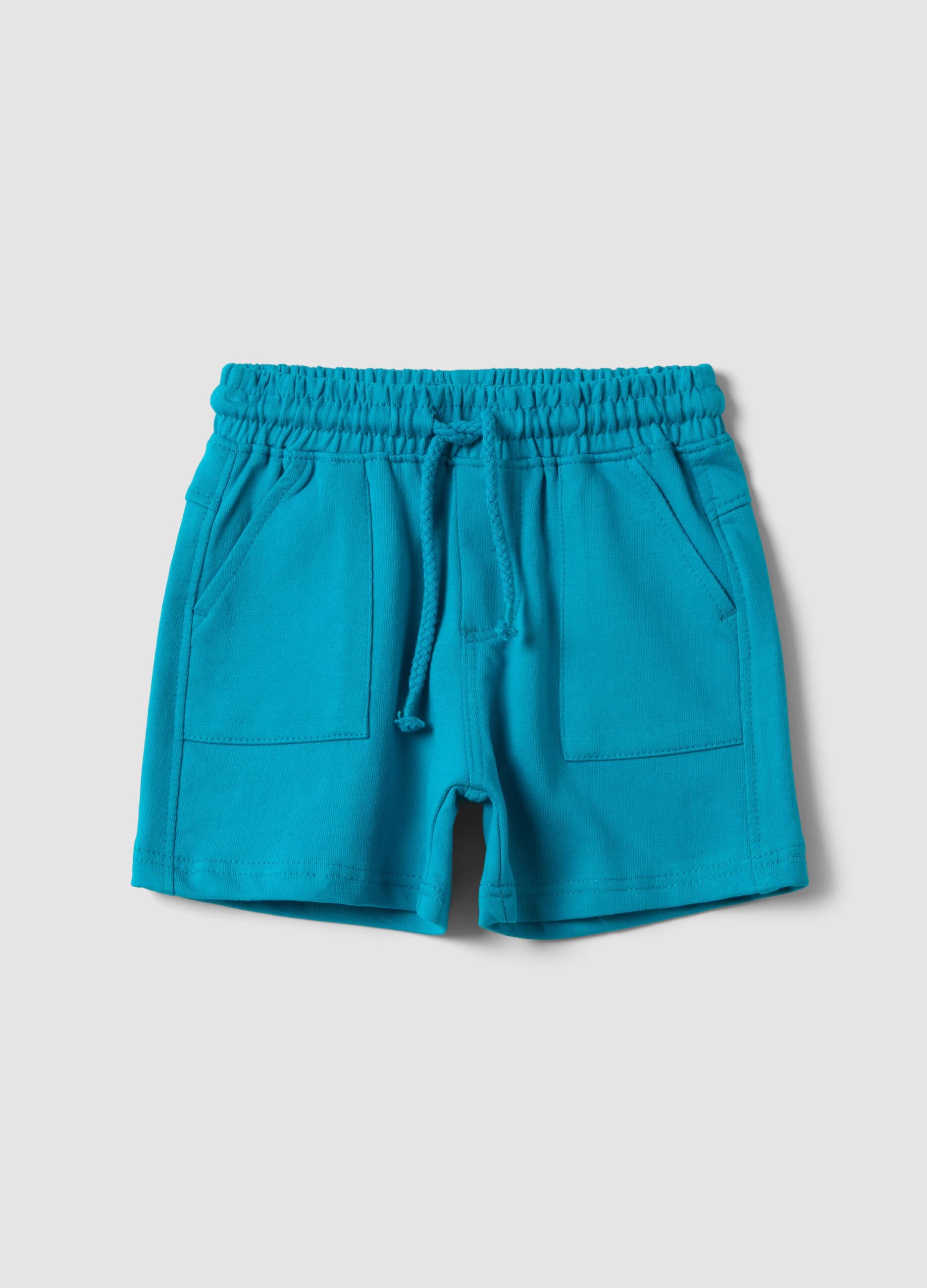 Light blue shorts in pure organic cotton