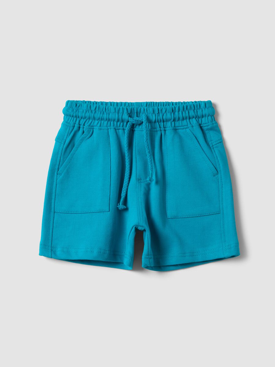 Light blue shorts in pure organic cotton_0