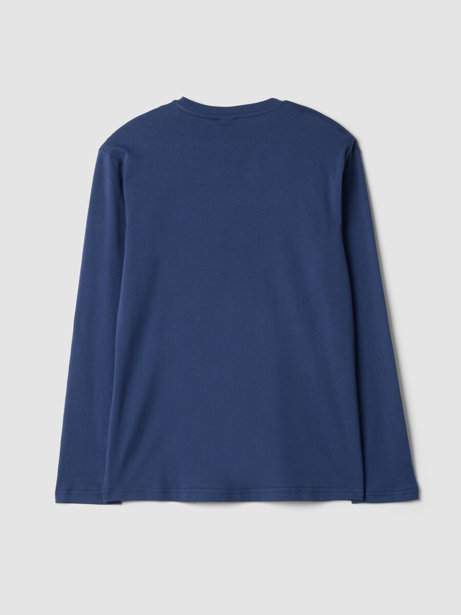 Maglia pigiama blu in puro cotone organico girocollo con stampa Peanuts_2