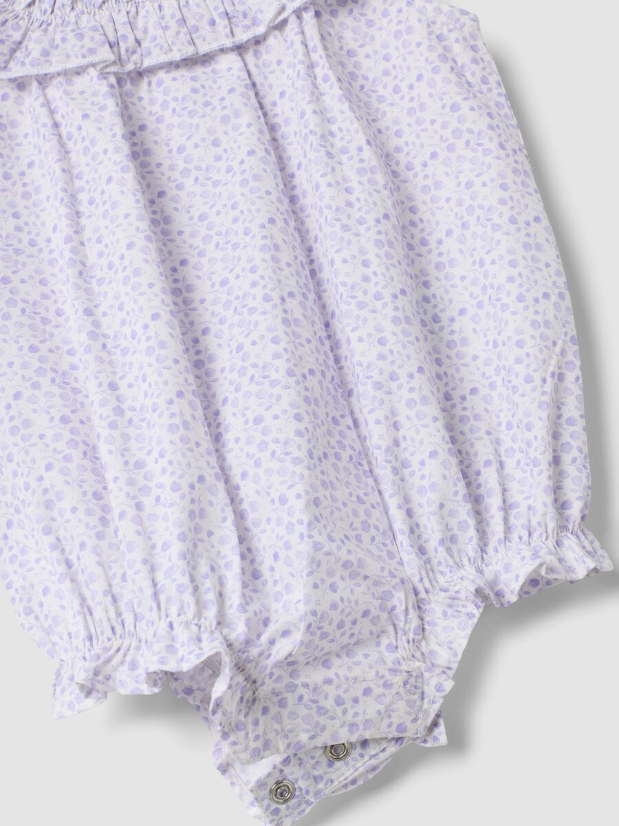 Purple pure cotton baby romper with classic collar_2