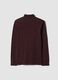 T-shirt marrone in puro cotone con dolcevita_2