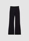 Black stretch cotton flare trousers_5