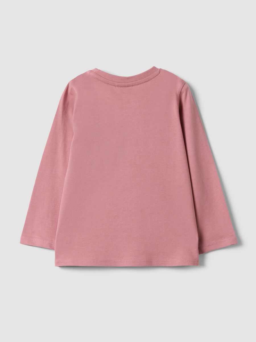 Rosa T-Shirt aus reiner Bio-Baumwolle mit Schleifenprint f&uuml;r Baby-M&auml;dchen_1