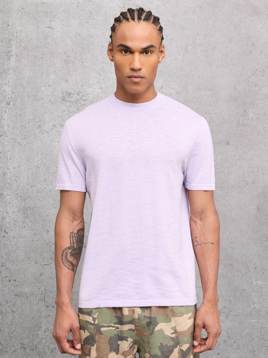 Pastel Lilac Knit T-Shirt_0