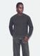 Grey pure cotton ribbed crew-neck jumper, regular fit_0