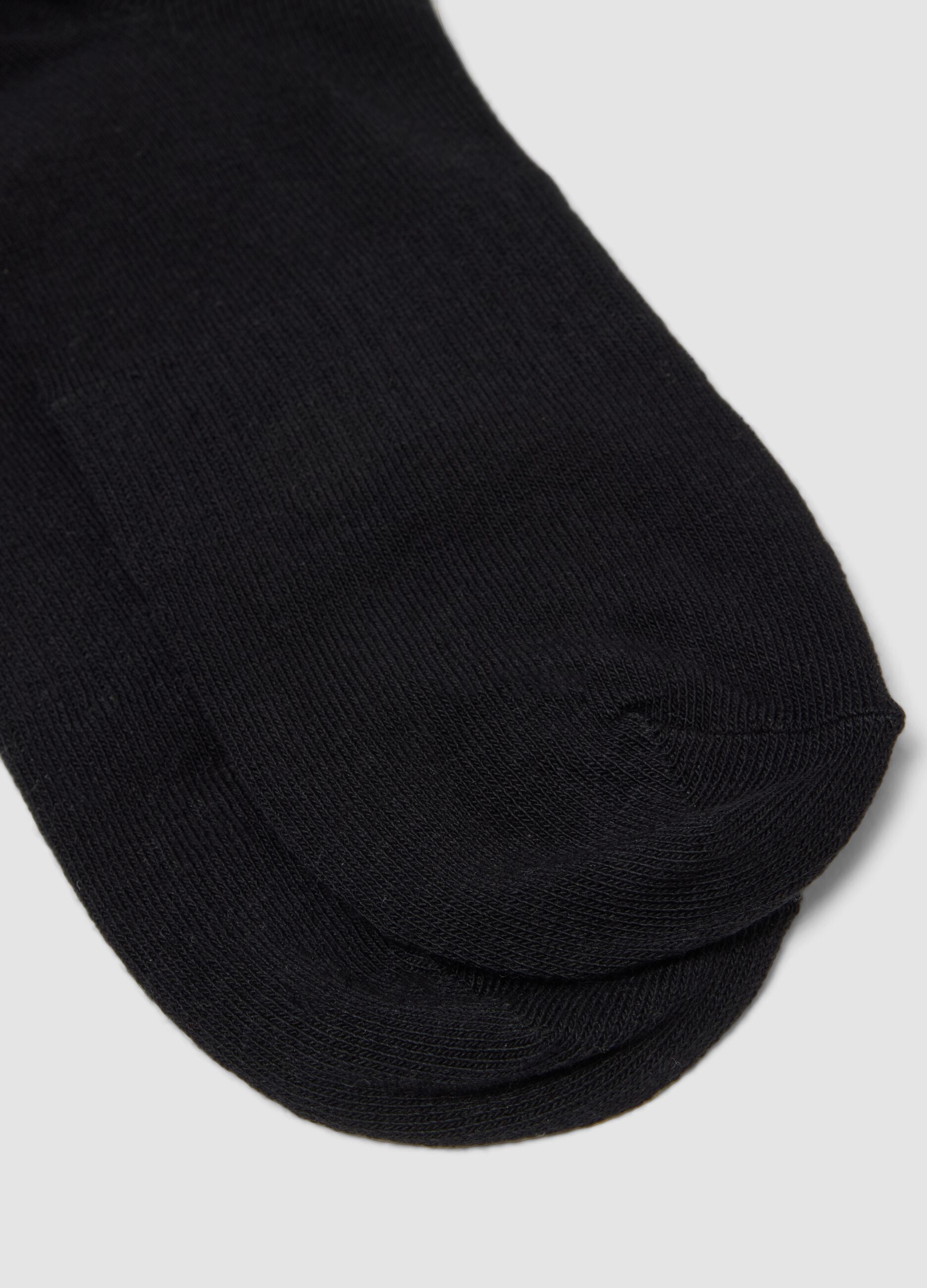 3er-Pack schwarze Sport-Kn&ouml;chelsocken aus Bio-Baumwolle