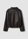 Giacca marrone biker in misto viscosa_6