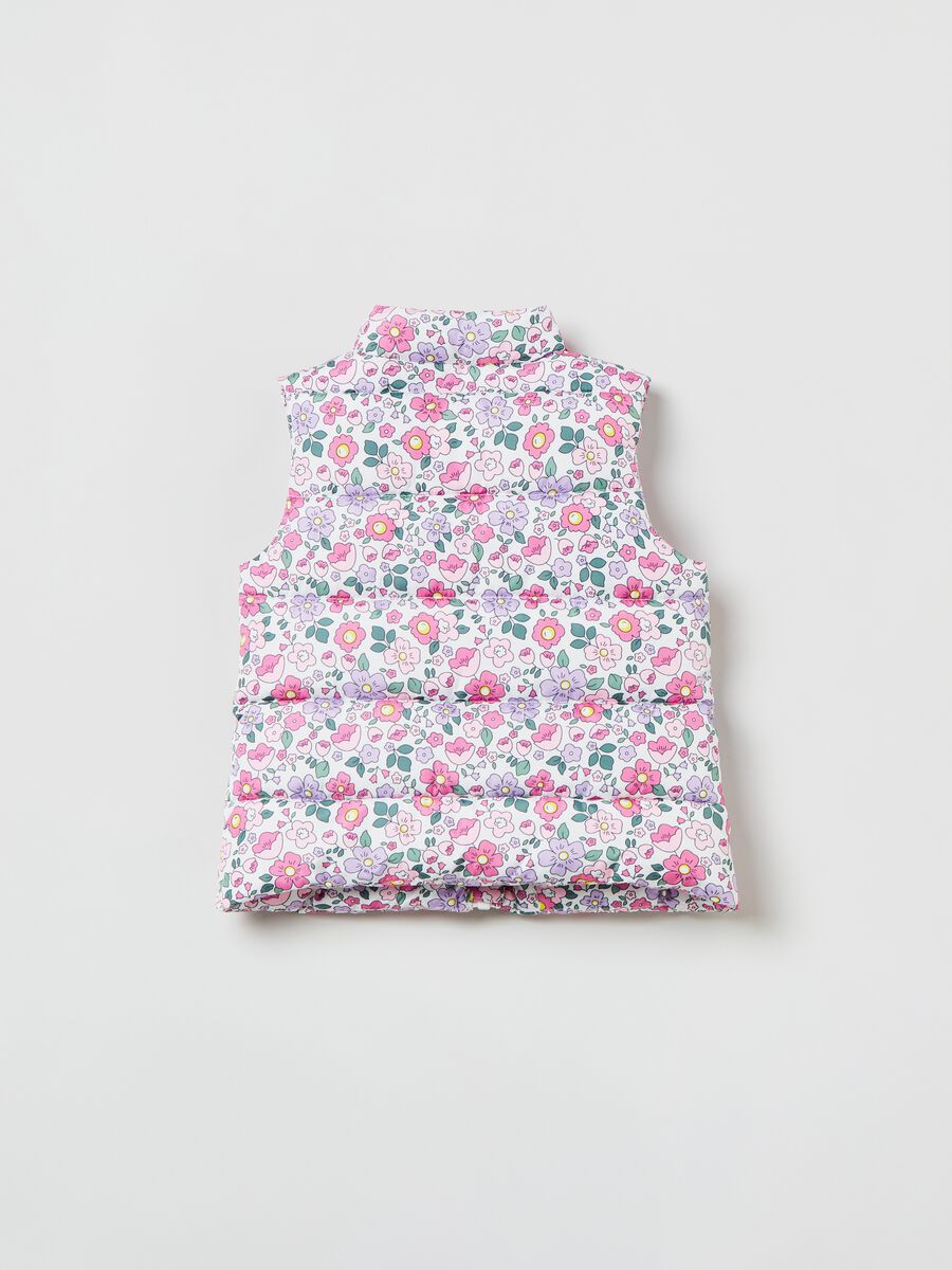 Full-zip gilet with floral print_1