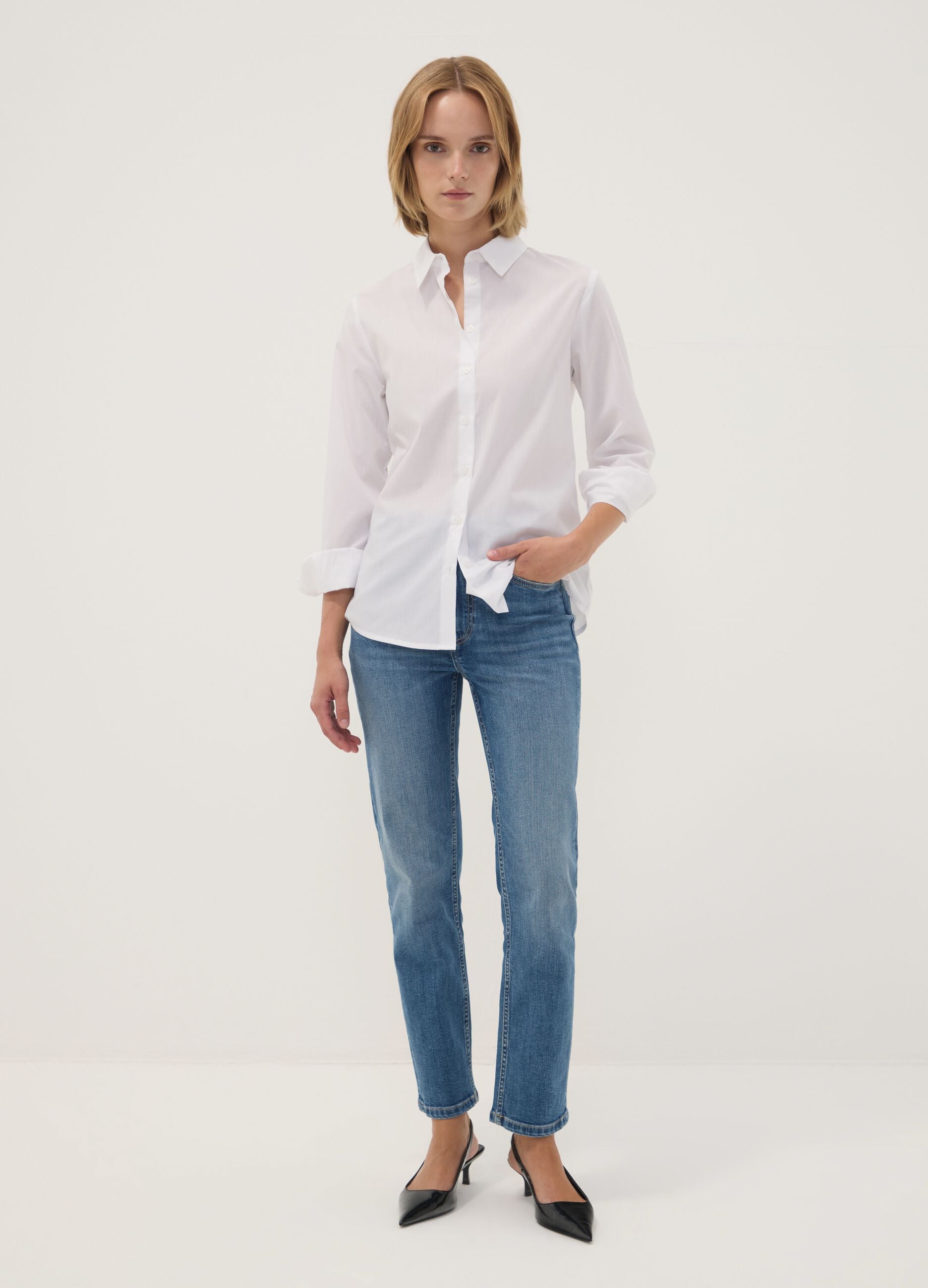 Slim-fit stretch cotton denim jeans