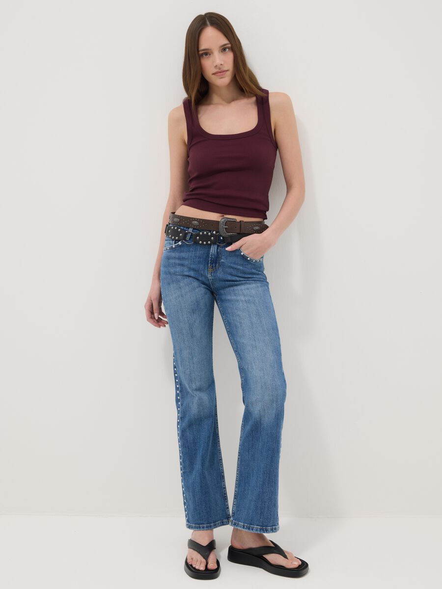 Violettes Tanktop aus elastischer Baumwolle_2