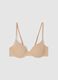 Beige full coverage bra with padded cups_4