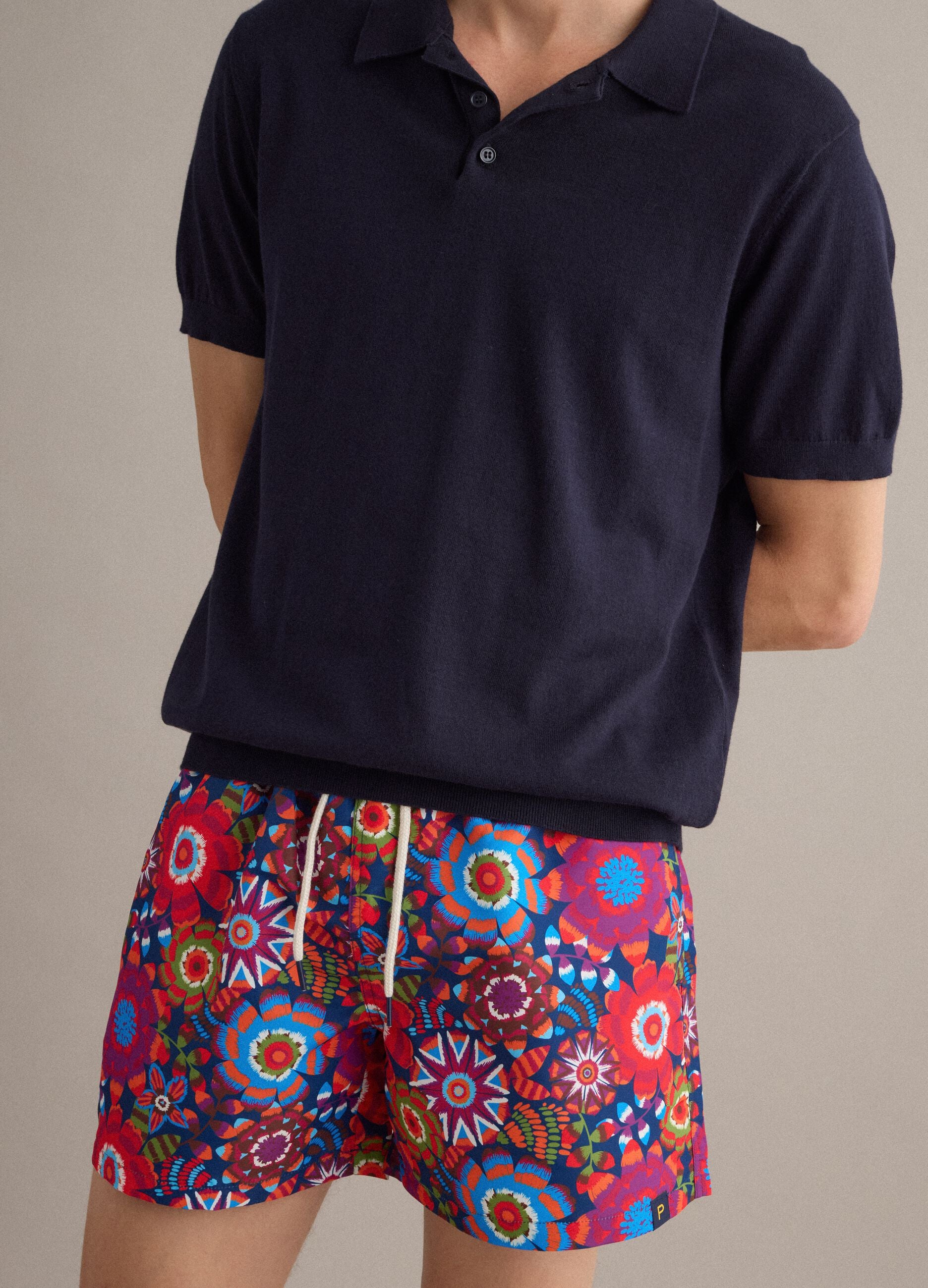 Multicolour floral print swim shorts