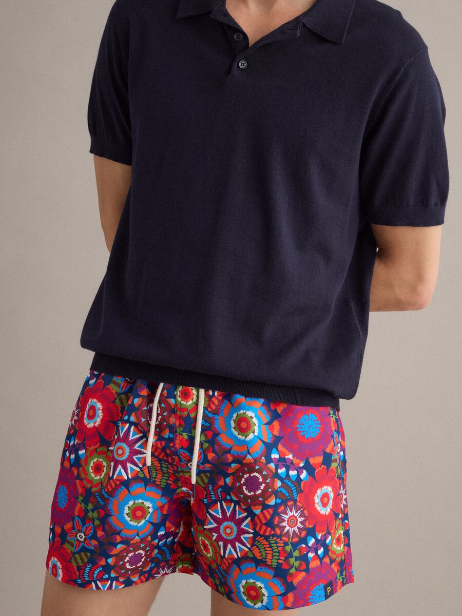 Multicolour floral print swim shorts_2