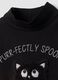 T-shirt nera in cotone elasticizzato con Collo rialzato_6