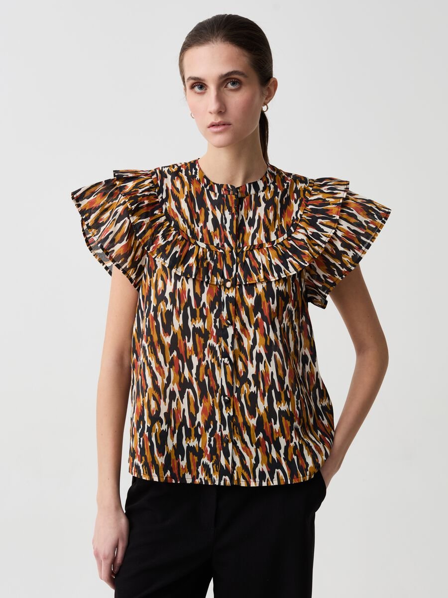 Printed blouse with flounce_2