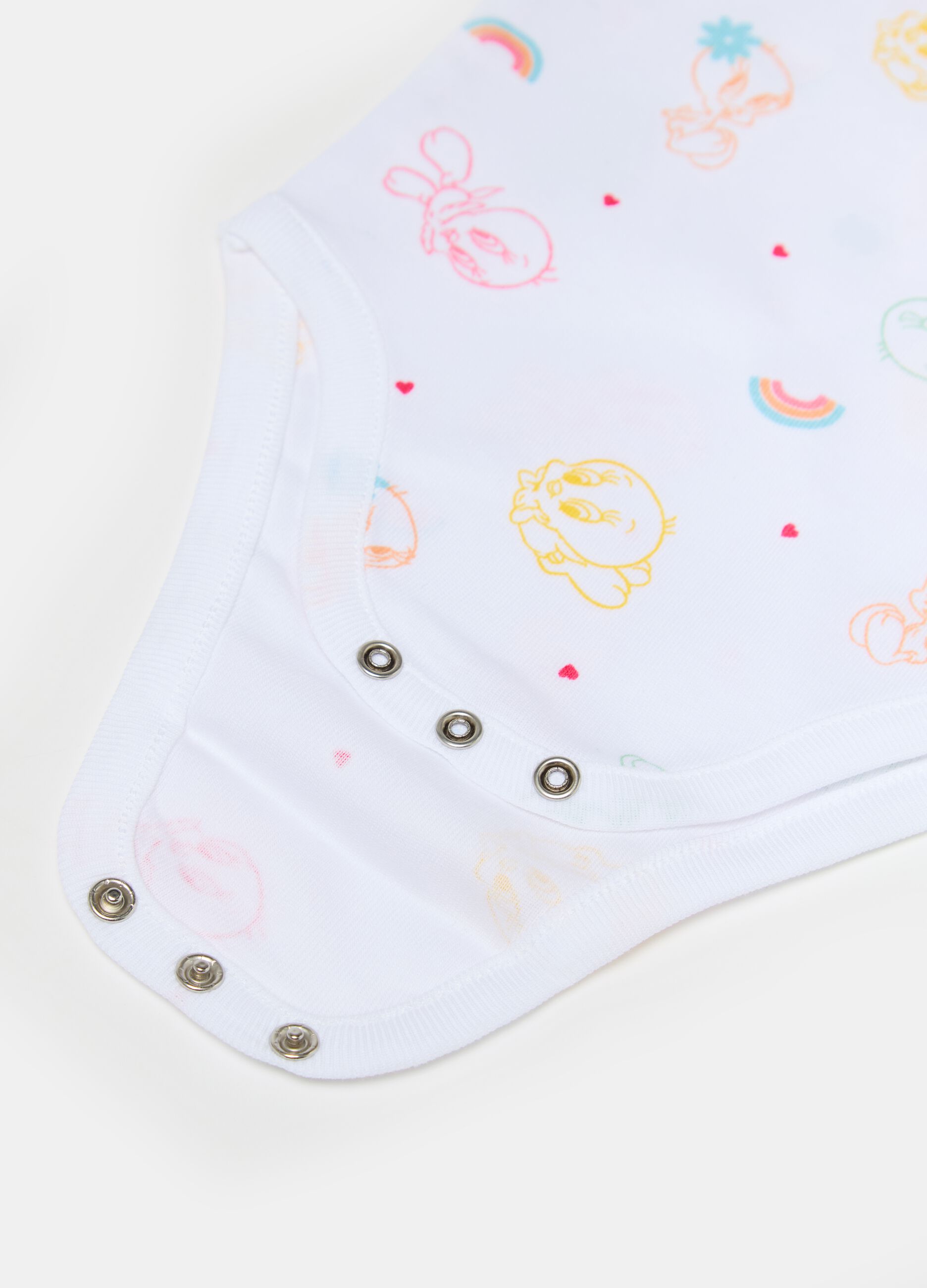Two-pack organic cotton bodysuits with Tweetie Pie print