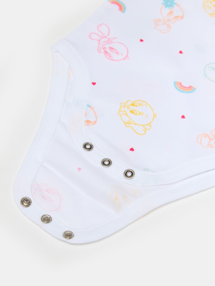 Two-pack organic cotton bodysuits with Tweetie Pie print_2