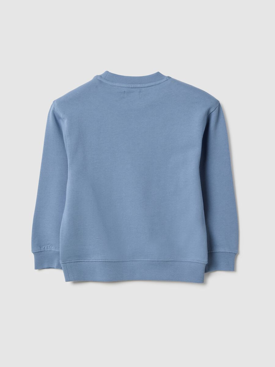 Pure Cotton Blue Oversized Fit Kids Sweatshirt with Print_1