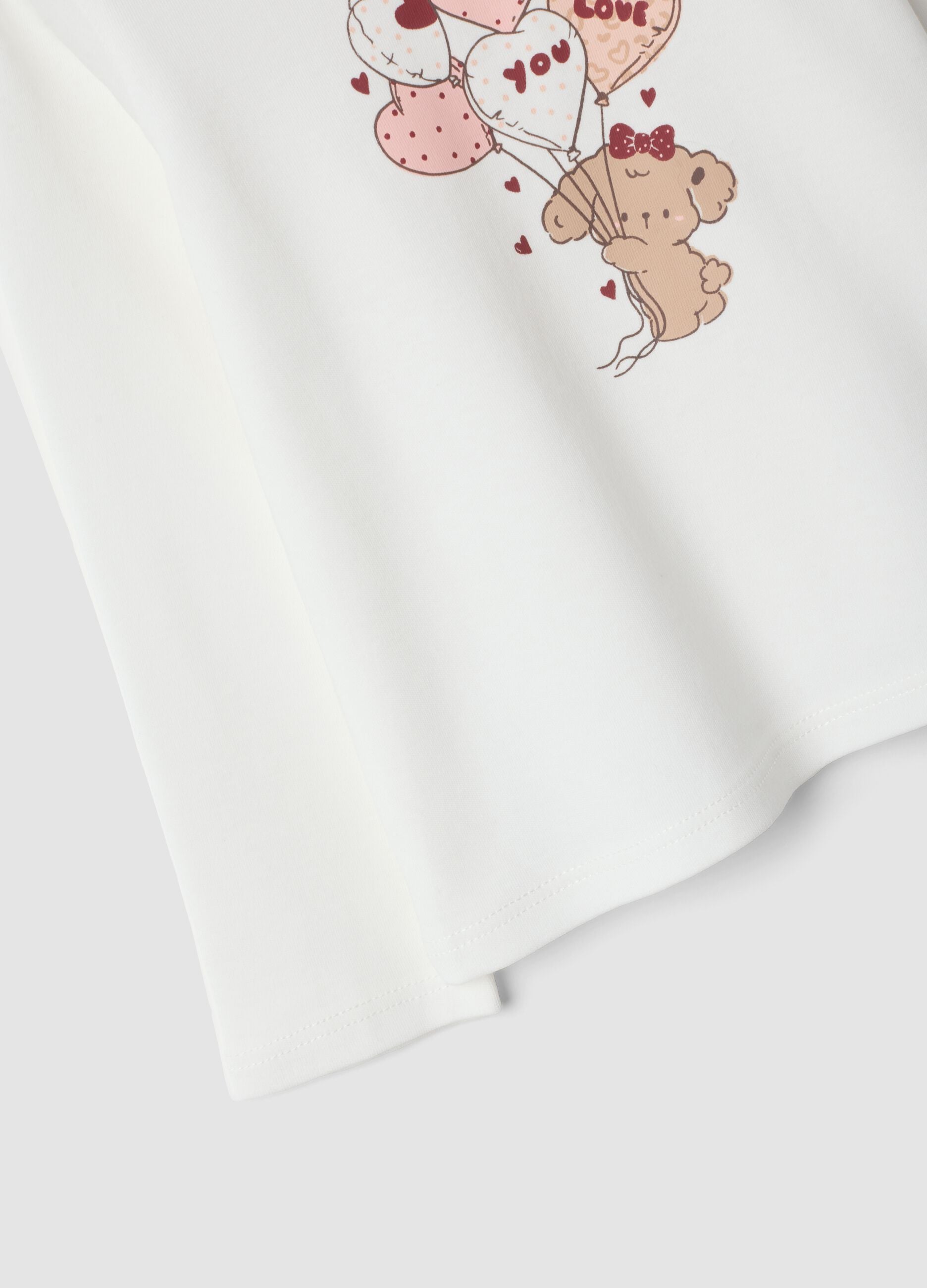White organic cotton crew-neck top