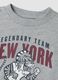 T-shirt grigia in puro cotone organico con stampa college_2