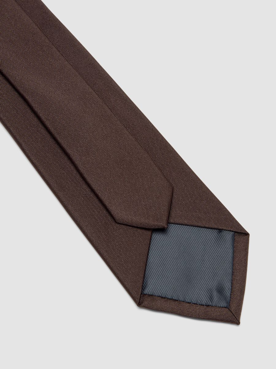 Dark brown tie with 7.5 cm blade_1
