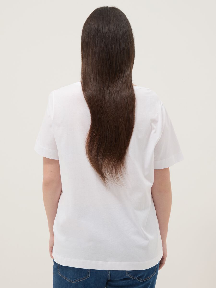 Wei&szlig;es T-Shirt aus reiner Baumwolle mit Print, Regular Fit_4