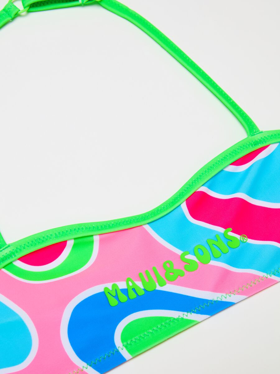 Bikini con fantasia optical e stampa logo_2