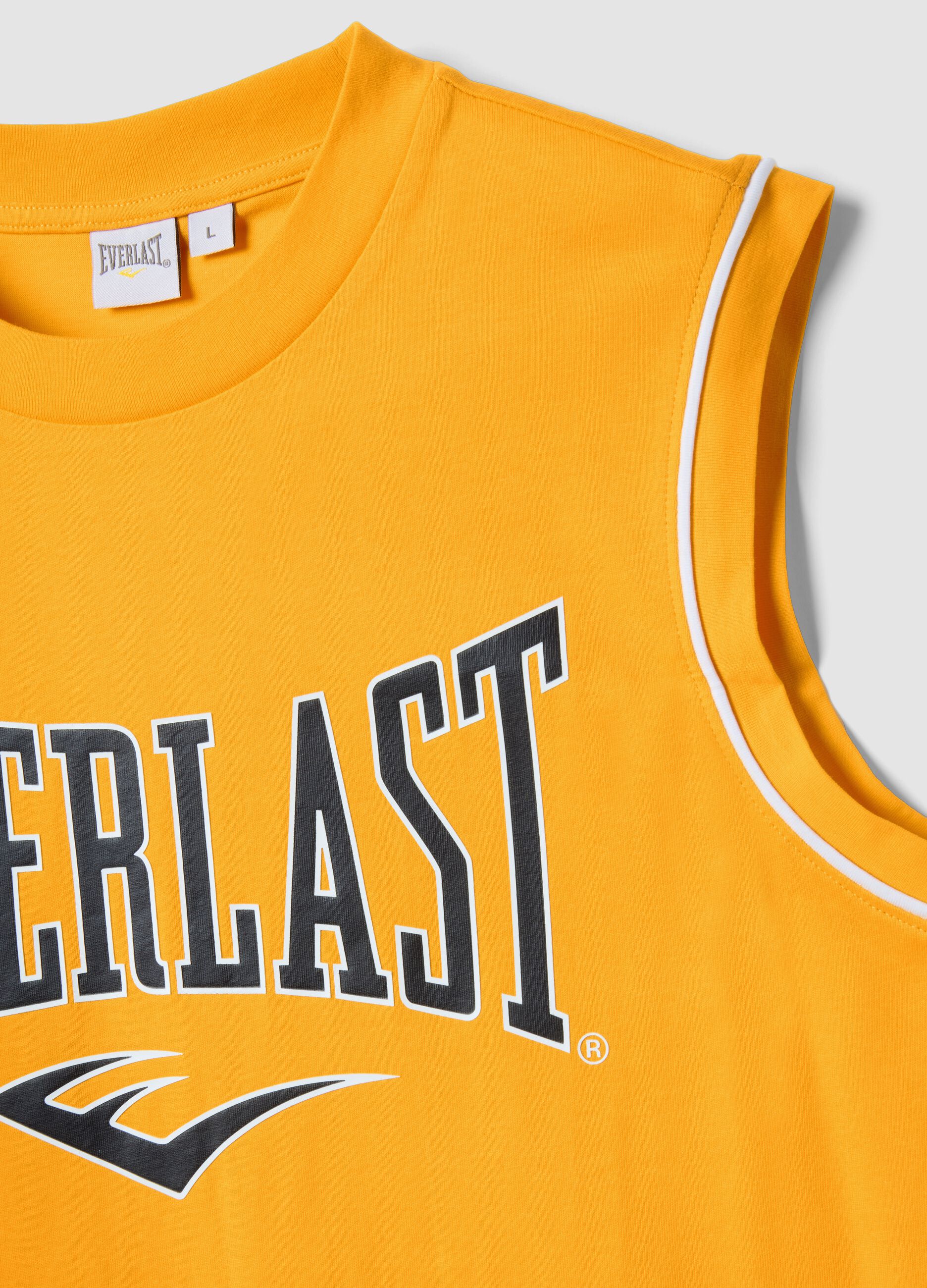 Camisola sem mangas laranja de algod&atilde;o puro com logotipo Everlast
