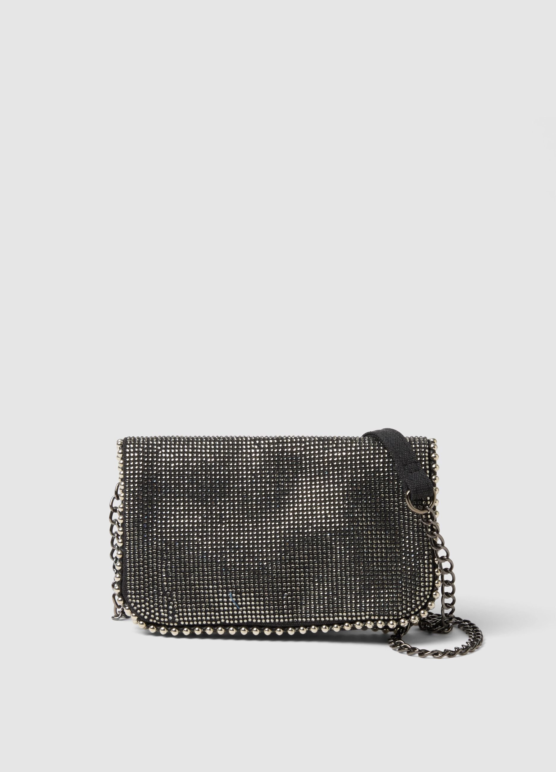 Schwarze Tasche mit Strass f&uuml;r M&auml;dchen
