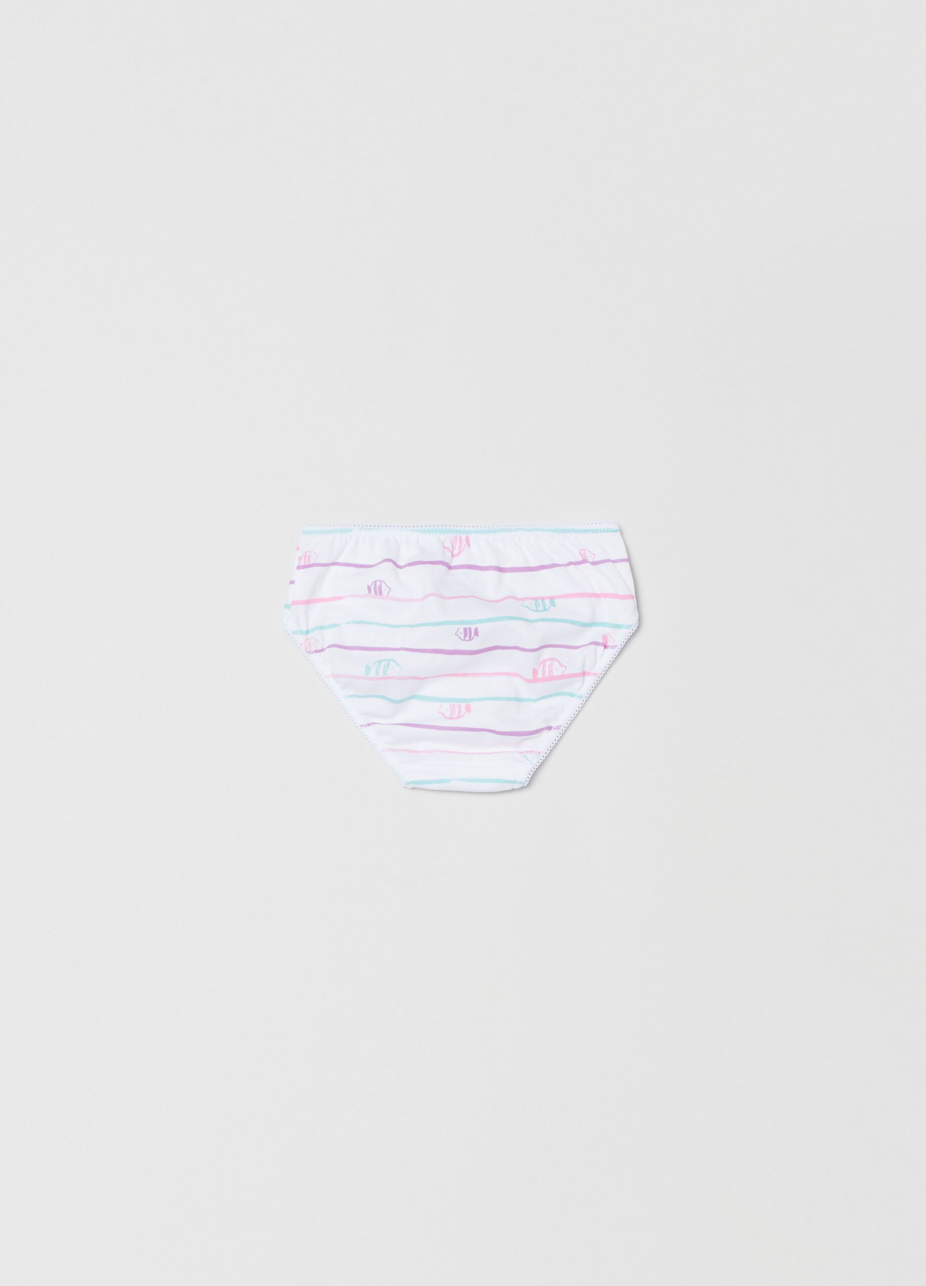 Three-pack cotton briefs with bow