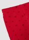 Red leggings for girls in stretch cotton with heart prints_2