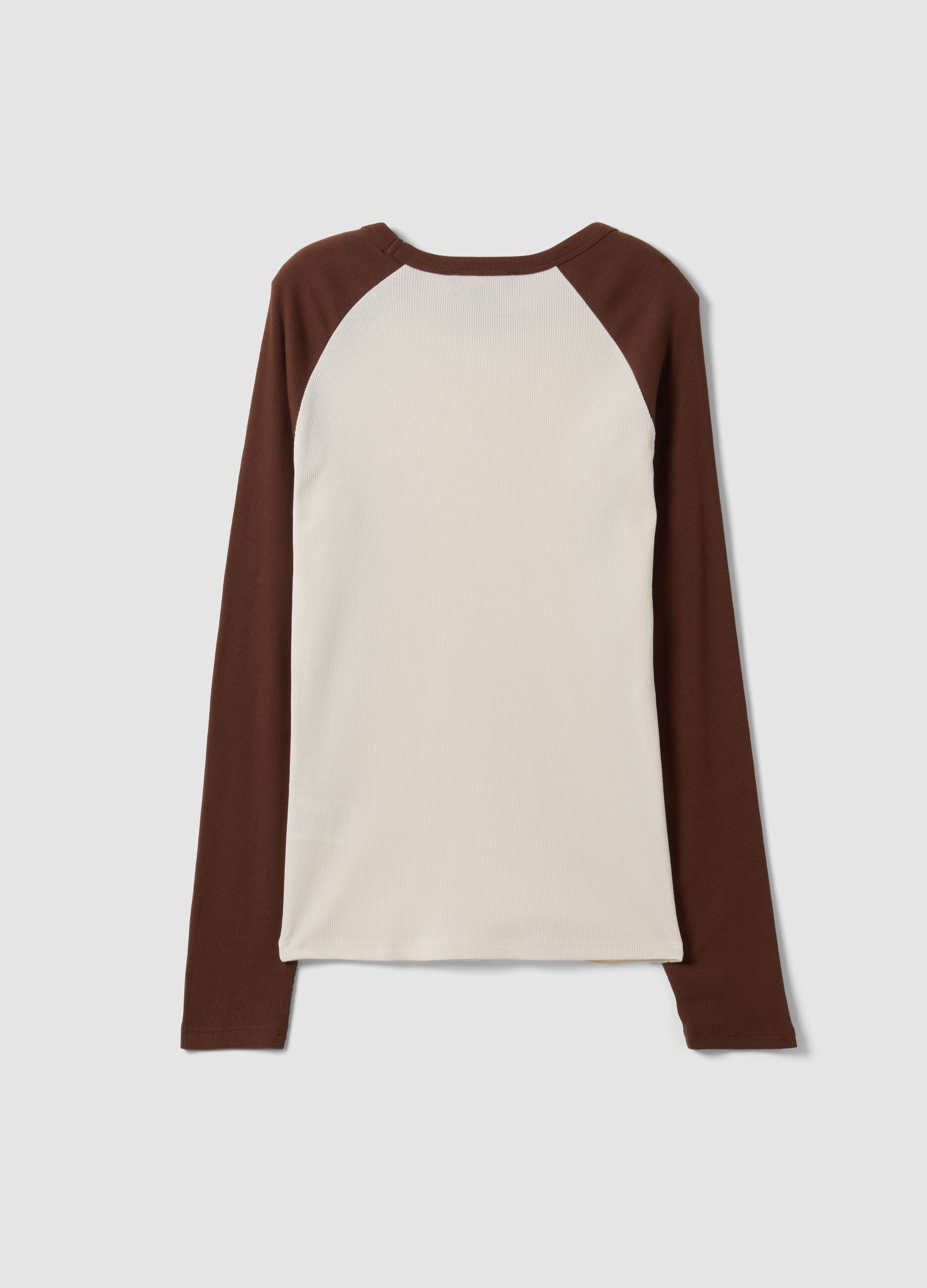 White pure cotton long-sleeved T-shirt