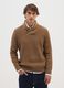 Brown shawl collar sweater regular fit_1