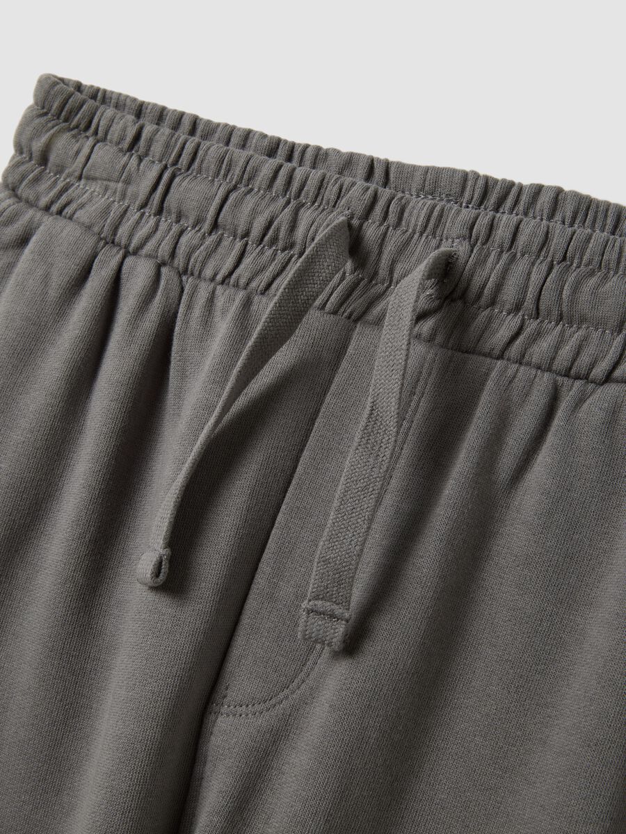 Pantaloni jogger grigi in puro cotone_1